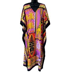 Shore Drive Safari Print Kimono Sleeve Kaftan